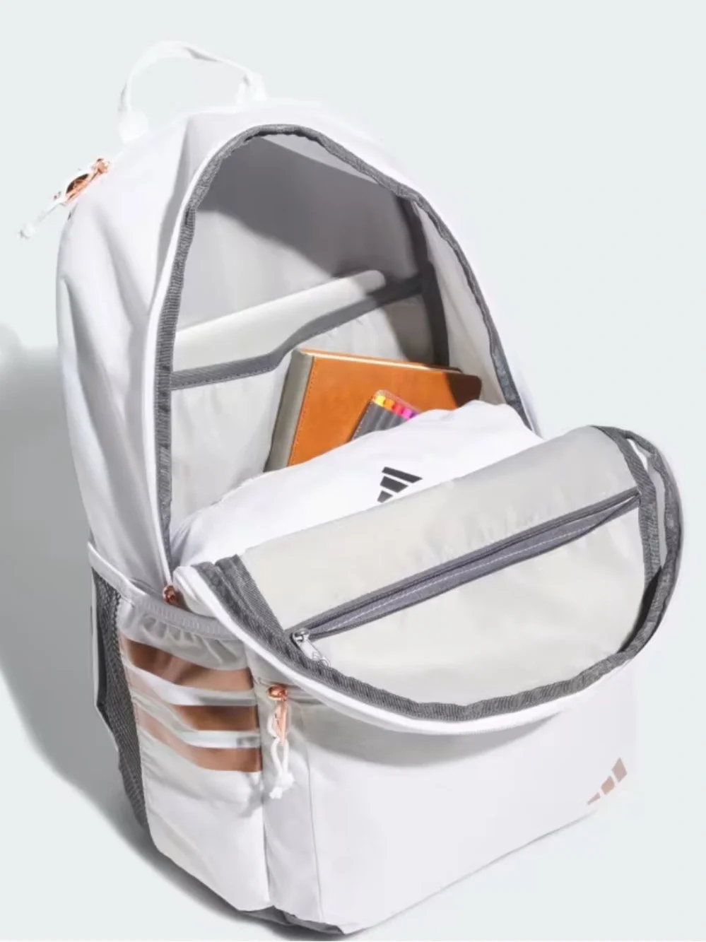 Adidas White Backpack with Rose Gold Accents